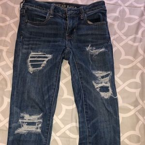Dark wash ripped jeans